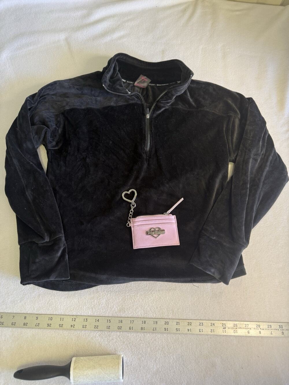 juicy couture Quarter Zip Black Large With Small Wallet